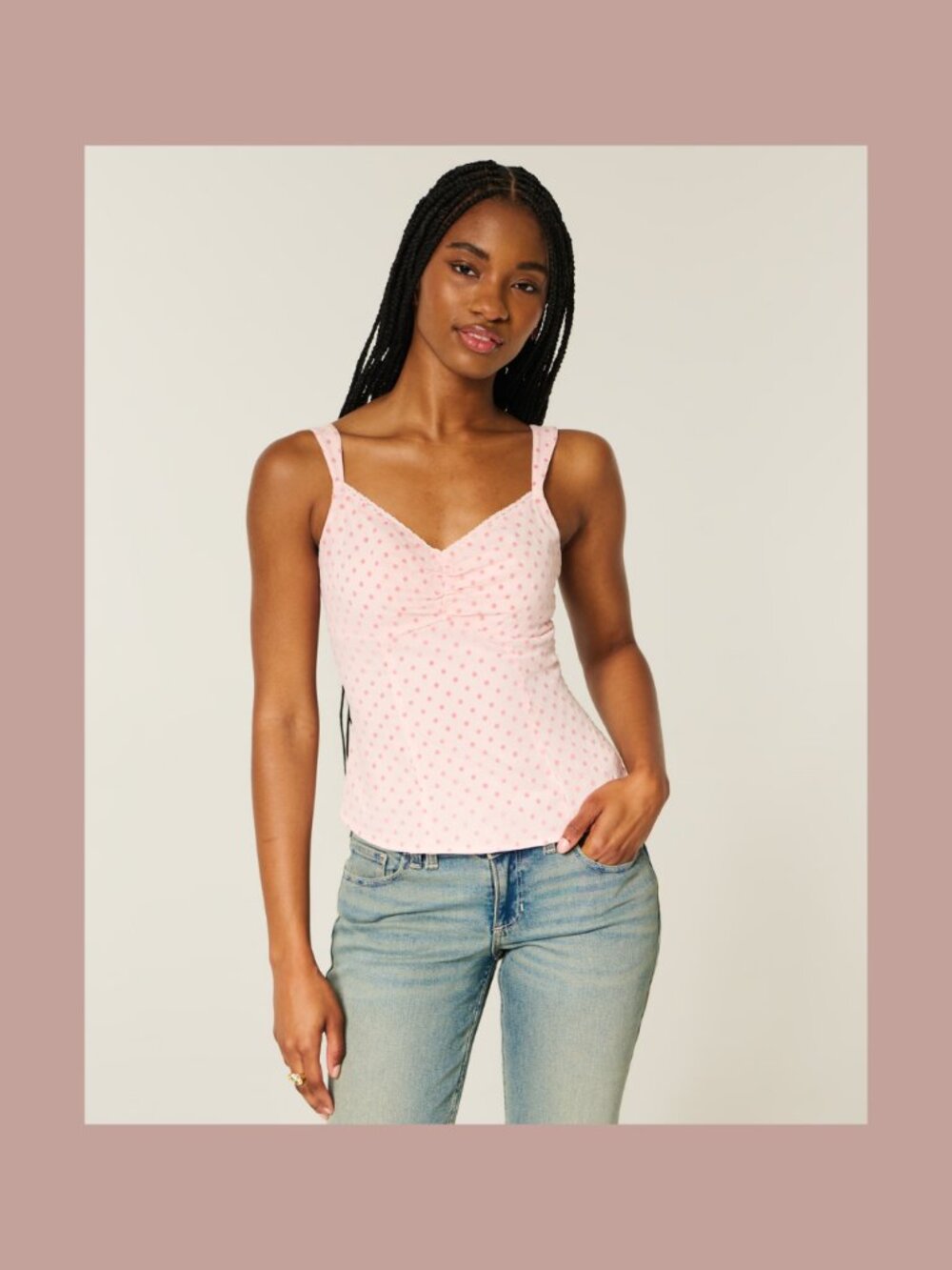 Pink Polka Dot Chiffon top - Picture 2 of 2